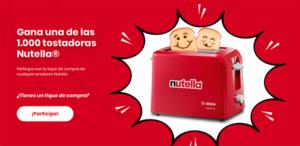 sorteo de nutella para ganar una de las 1000 tostadoras bosch que sortean